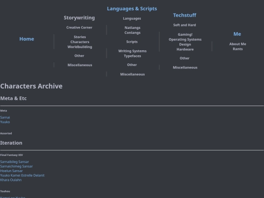 storywriting/characters screenshot