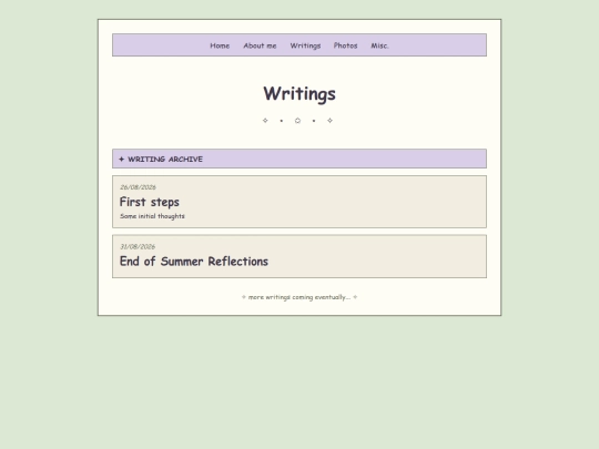 writings screenshot