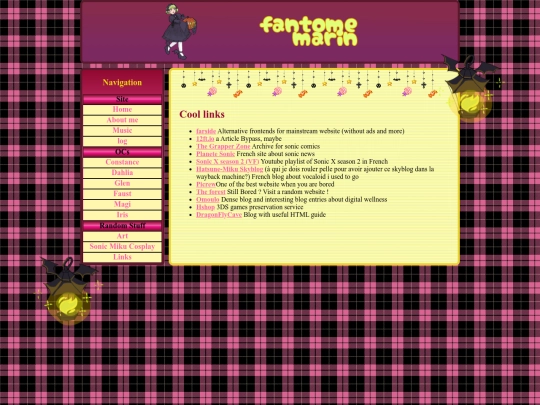 links screenshot