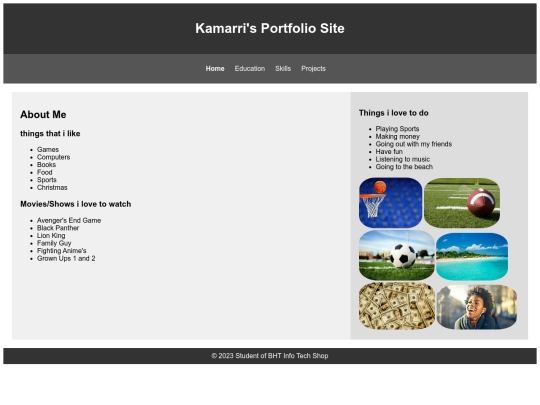KamarriPortfolio screenshot