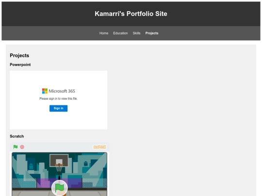 KamarriPortfolio/projects screenshot