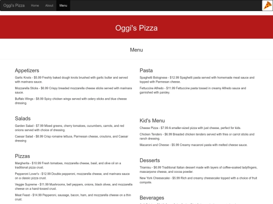Web Design/Oggi's_Pizza/menu screenshot
