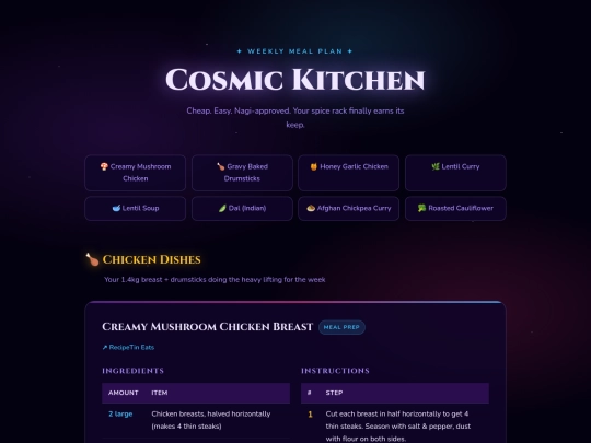 recipes screenshot