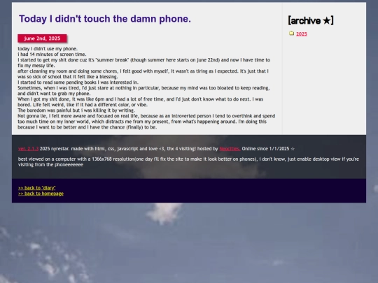 diary/entries/1 screenshot