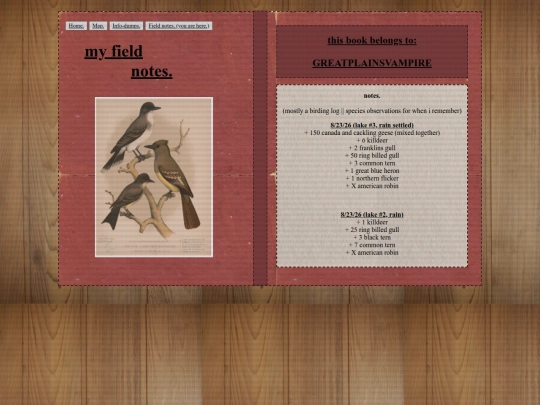 shrines/fieldnotesbook screenshot