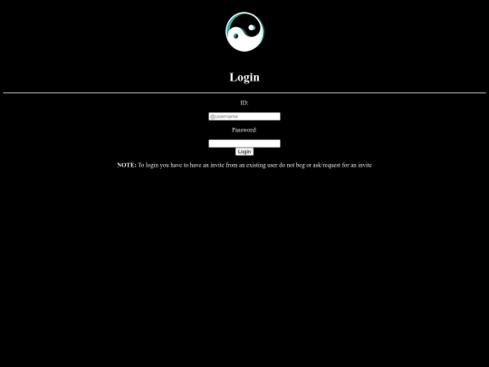 login screenshot