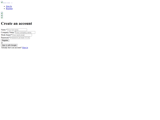signup screenshot
