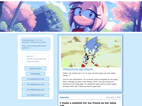 Blog screenshot