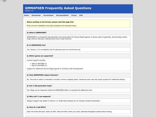 faq screenshot