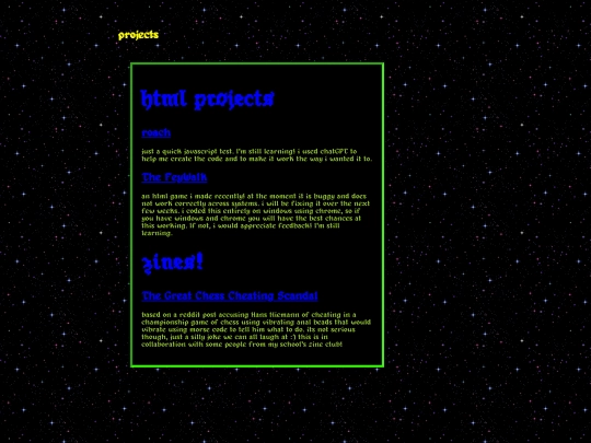 projects screenshot