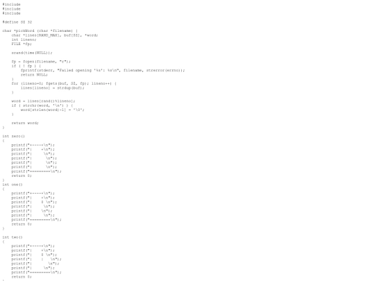 C/hangman screenshot