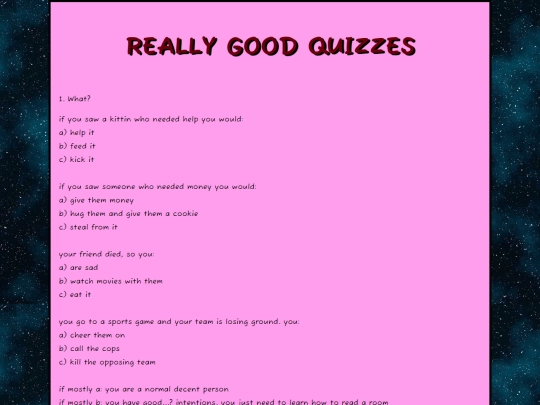 quizzes screenshot
