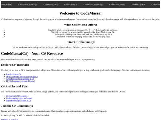 codemassa/csharp screenshot