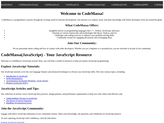 codemassa/javascript screenshot