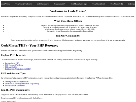 codemassa/php screenshot