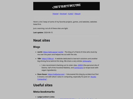 links screenshot