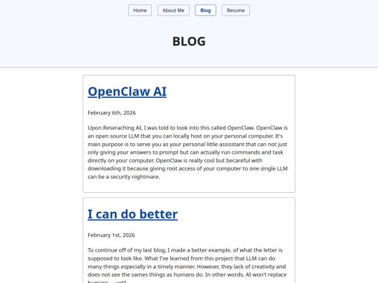 project1A/blog screenshot