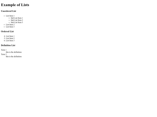 list-examples screenshot
