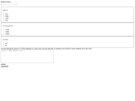 mathtestform screenshot