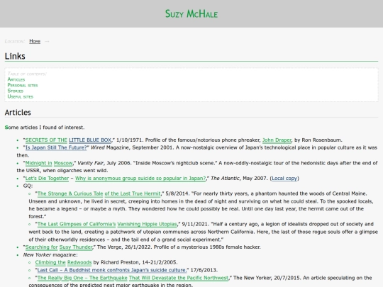links screenshot