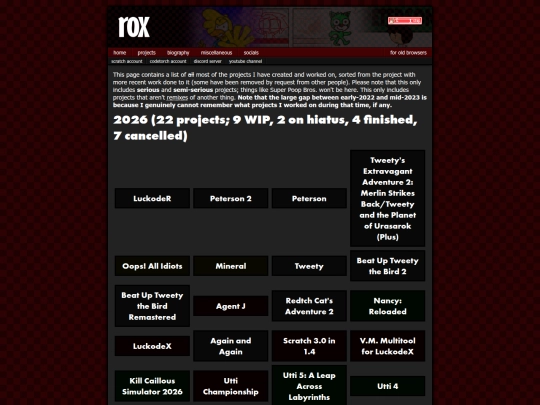 projects screenshot