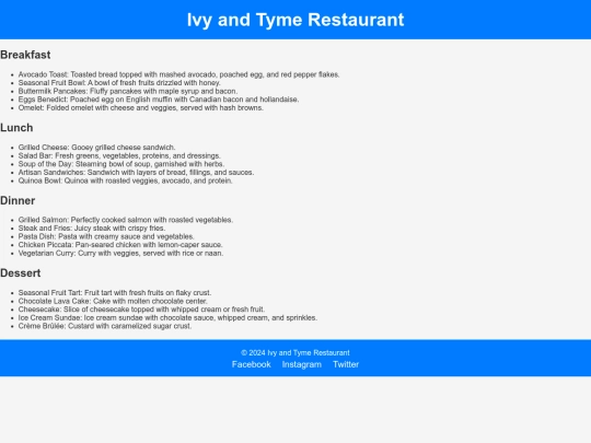 menu screenshot