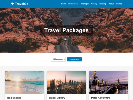 travel/packages screenshot
