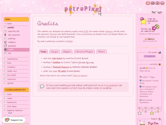 about/credits screenshot