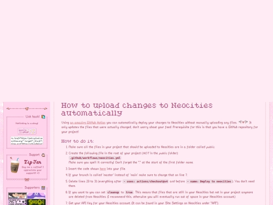 blog/neocities-automatic-deployment screenshot