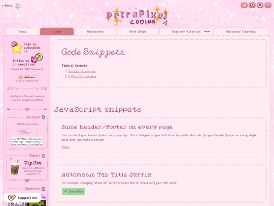coding/snippets screenshot
