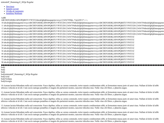 webfontkit/nintendop_humming-e_002pr-demo screenshot