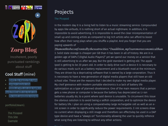 projects screenshot