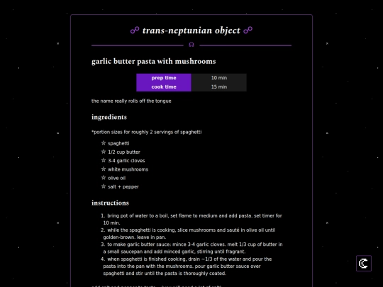 misc/recipes/garlicbutterpasta screenshot