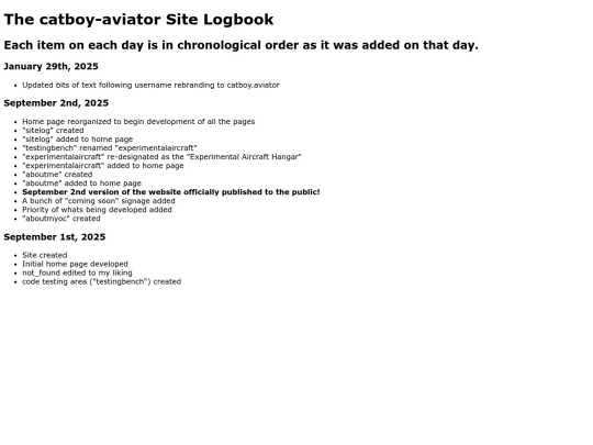 website stuff/sitelog screenshot
