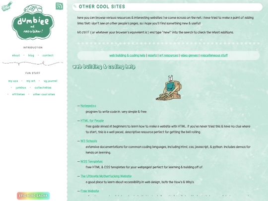 links screenshot
