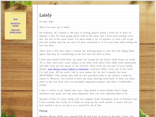 journal/posts/2025-03-05-Lately screenshot