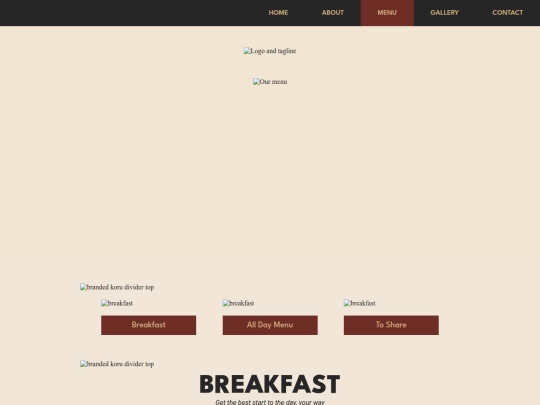 menu screenshot