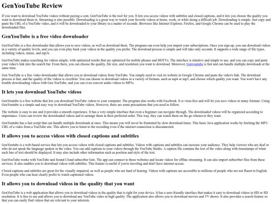 Genyoutube screenshot