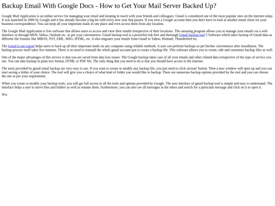 GmailBeckuptool screenshot