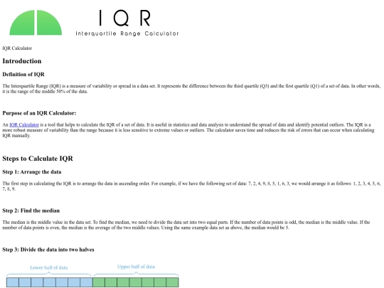 IQR-Calculator screenshot