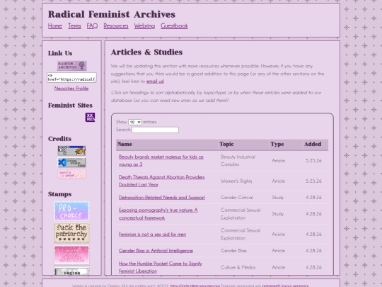 articles screenshot