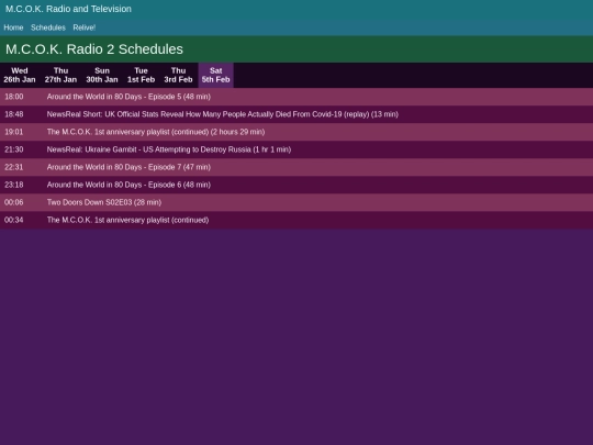schedules screenshot