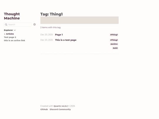 tags/Thing1 screenshot