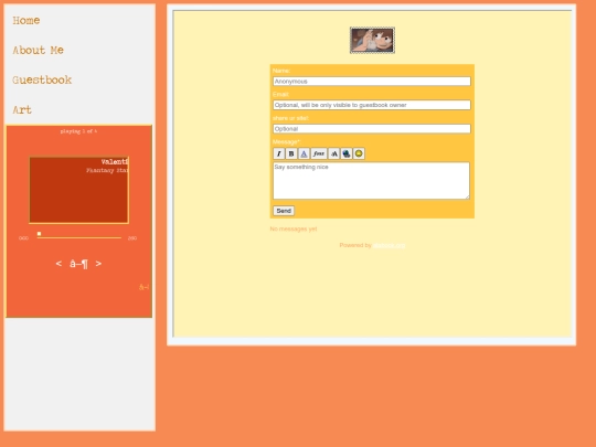 guestbook screenshot