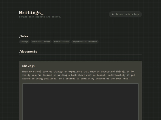 writings screenshot