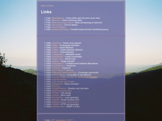 links screenshot