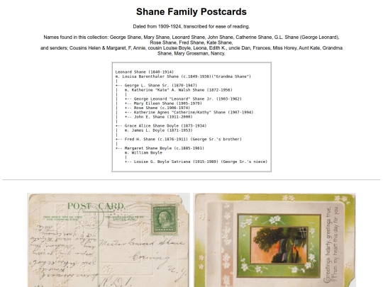 PostcardMuseum/Family-SHANE/ShaneFamilyPostcards screenshot