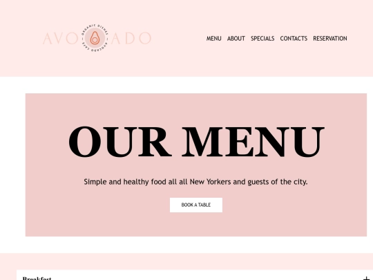 menu screenshot