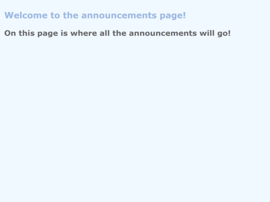 Announcements screenshot