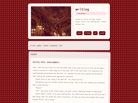 writing screenshot